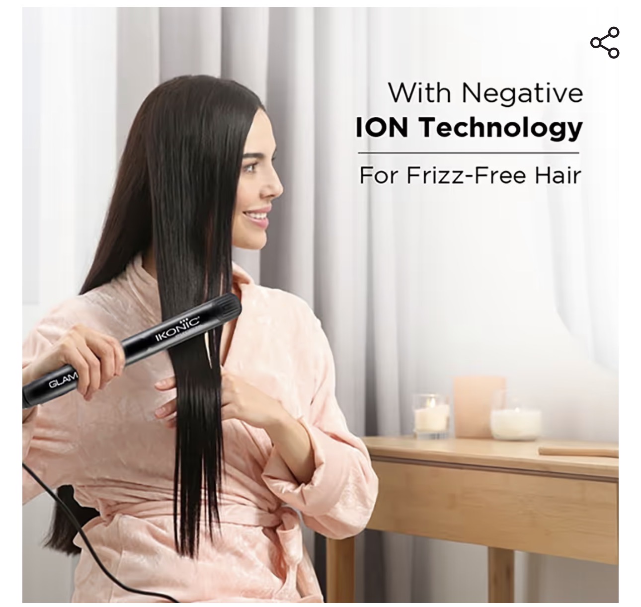 IKONIC Professional Glam Hair Straightener (Black) - Image 2