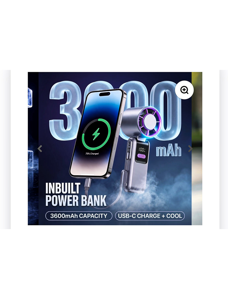 muvtech Ice Cooling Handheld Fan - Image 3